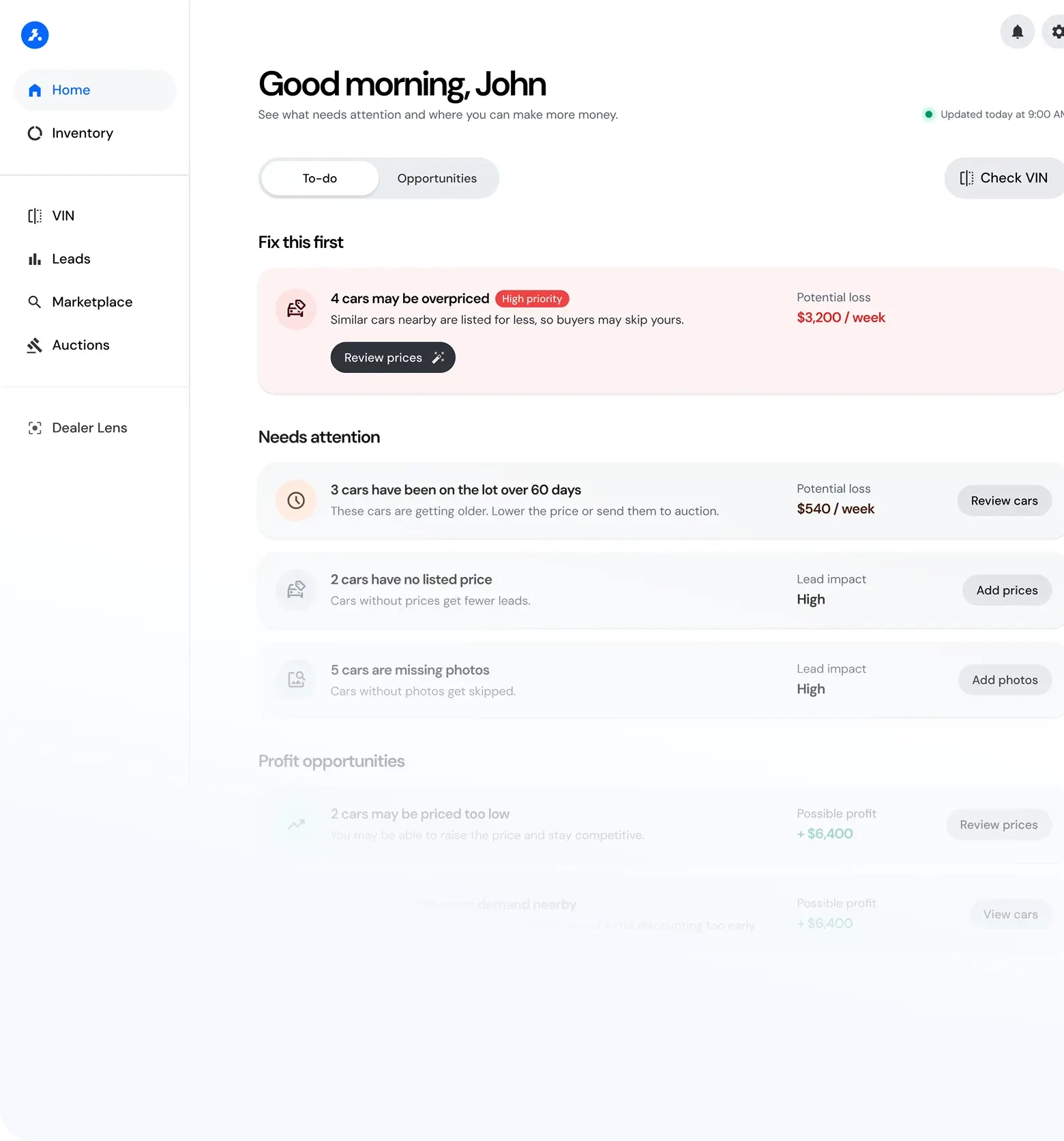 AutosToday dealer dashboard onboarding preview