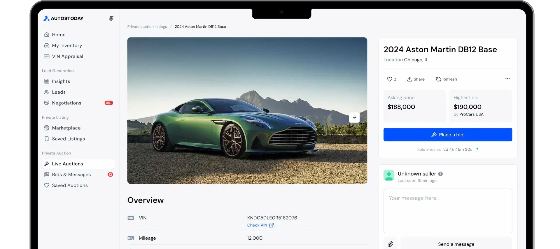 Use Private Auctions Mockup